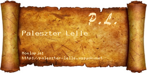 Paleszter Lelle névjegykártya